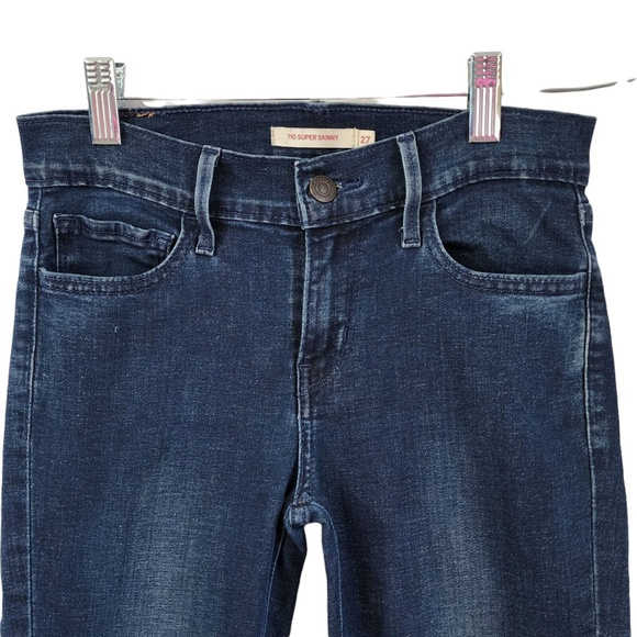 Levi's 710 Super Skinny Stretch Jeans Women's Size 27 Zipper Ankle - Picture 3 of 12